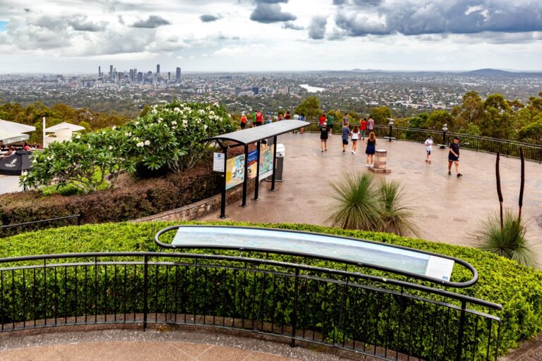 Scenic view from Mount Coot-tha Lookout in Brisbane.
