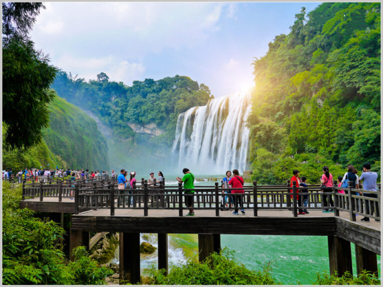 Huangguoshu Waterfall scenic view on Yunnan Guizhou China tour with GoGo Tours