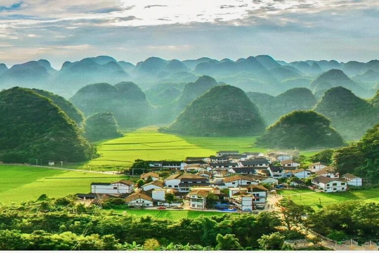 Towering karst peaks of Wanfenglin Scenic Area in Guizhou, China
