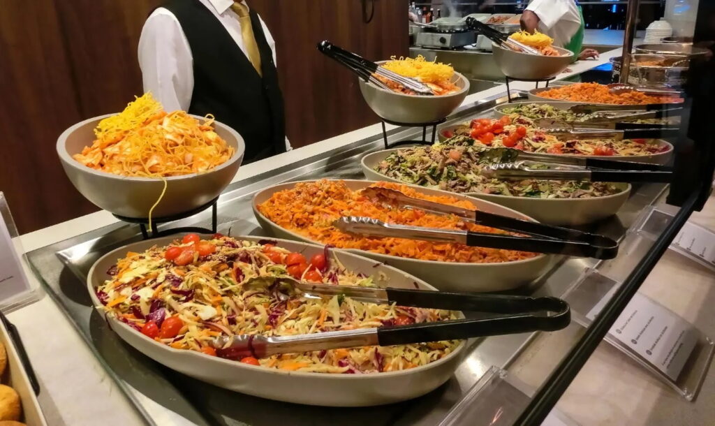 Salad bar on a cruise ship in Egypt