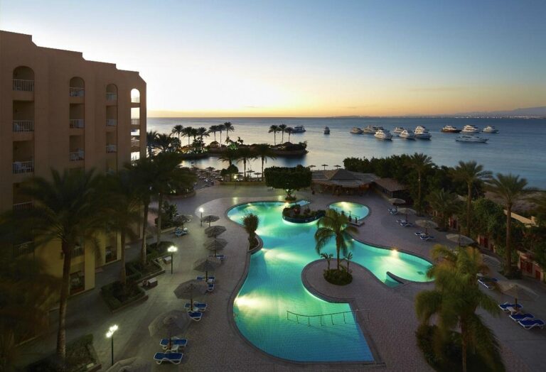 Hurghada Marriott Beach Resort illuminated pool Red Sea Egypt GoGo Tours