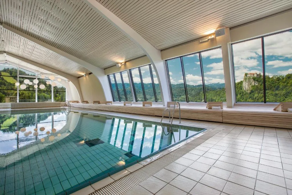 Indoor swimming pool Hotel Park Bled Slovenia wellness facility GoGo Tours