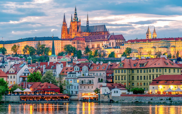 Prague Castle Vltava River scenic view Prague Czech Republic GoGo Tours