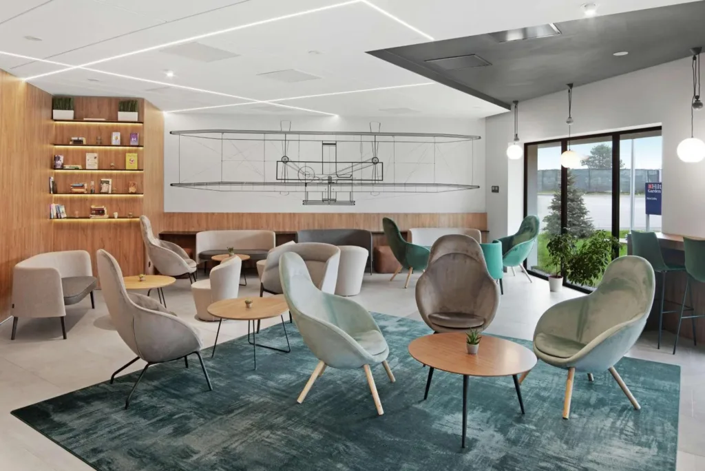 Hilton Garden Inn lounge area on Balkan Peninsula 14-Day Tour