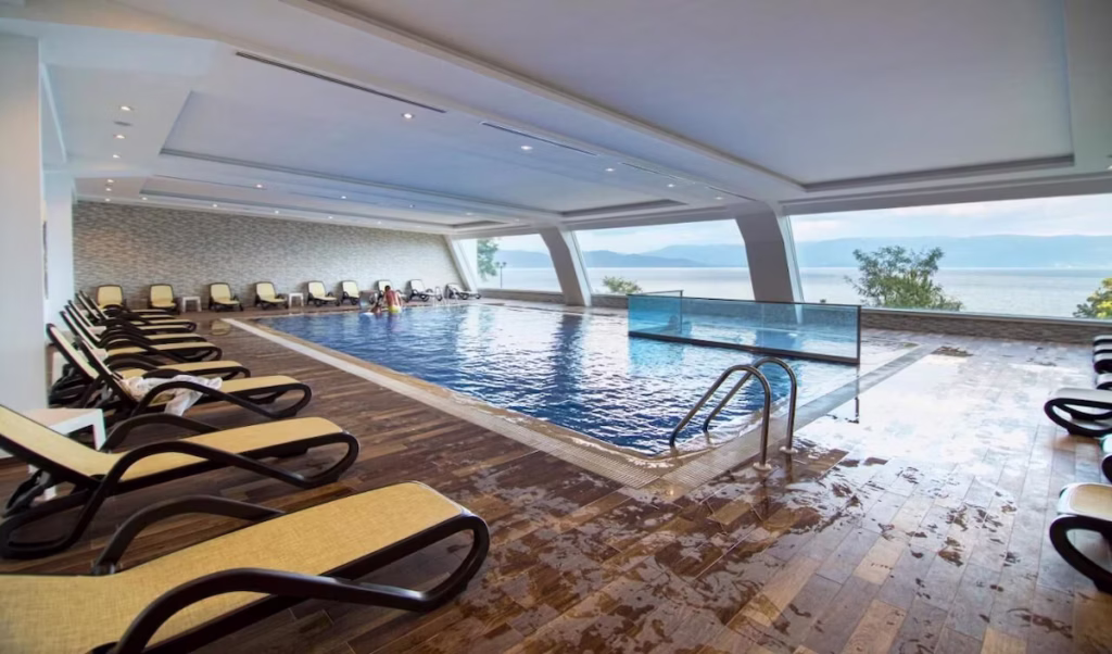 Indoor pool at Hotel Izgrev Spa & Aquapark on Balkan Peninsula 14-Day Tour