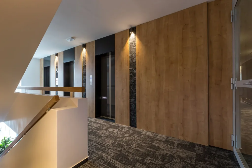 Interior hallway of M Hotel Ljubljana on Balkan Peninsula 14-Day Tour