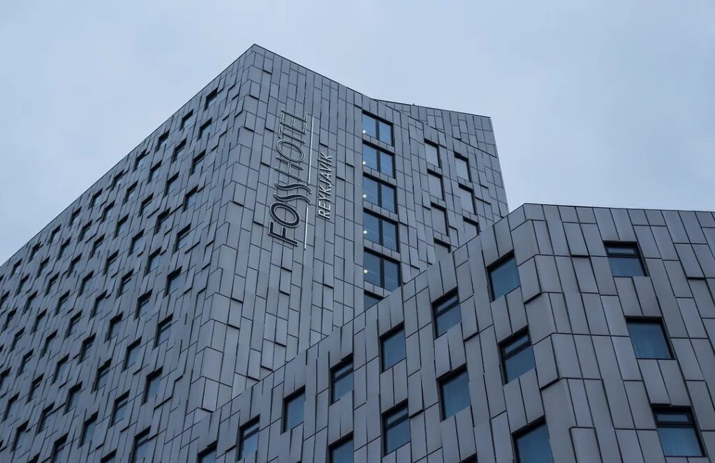 Modern facade of Fosshotel Reykjavík