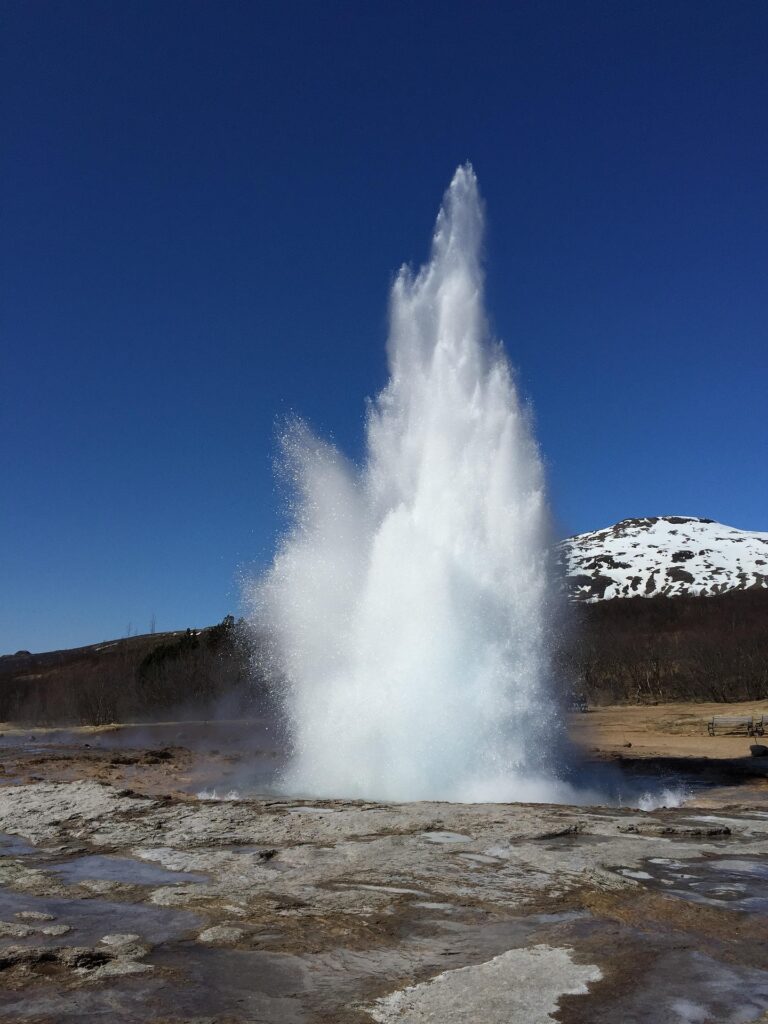 Strokkur geyser eruption in Iceland.