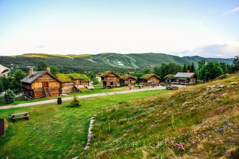 Traditional wooden houses in Geilo, Norway