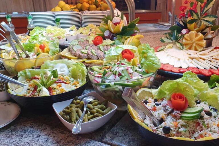 A colorful buffet display at a Tunisian hotel.